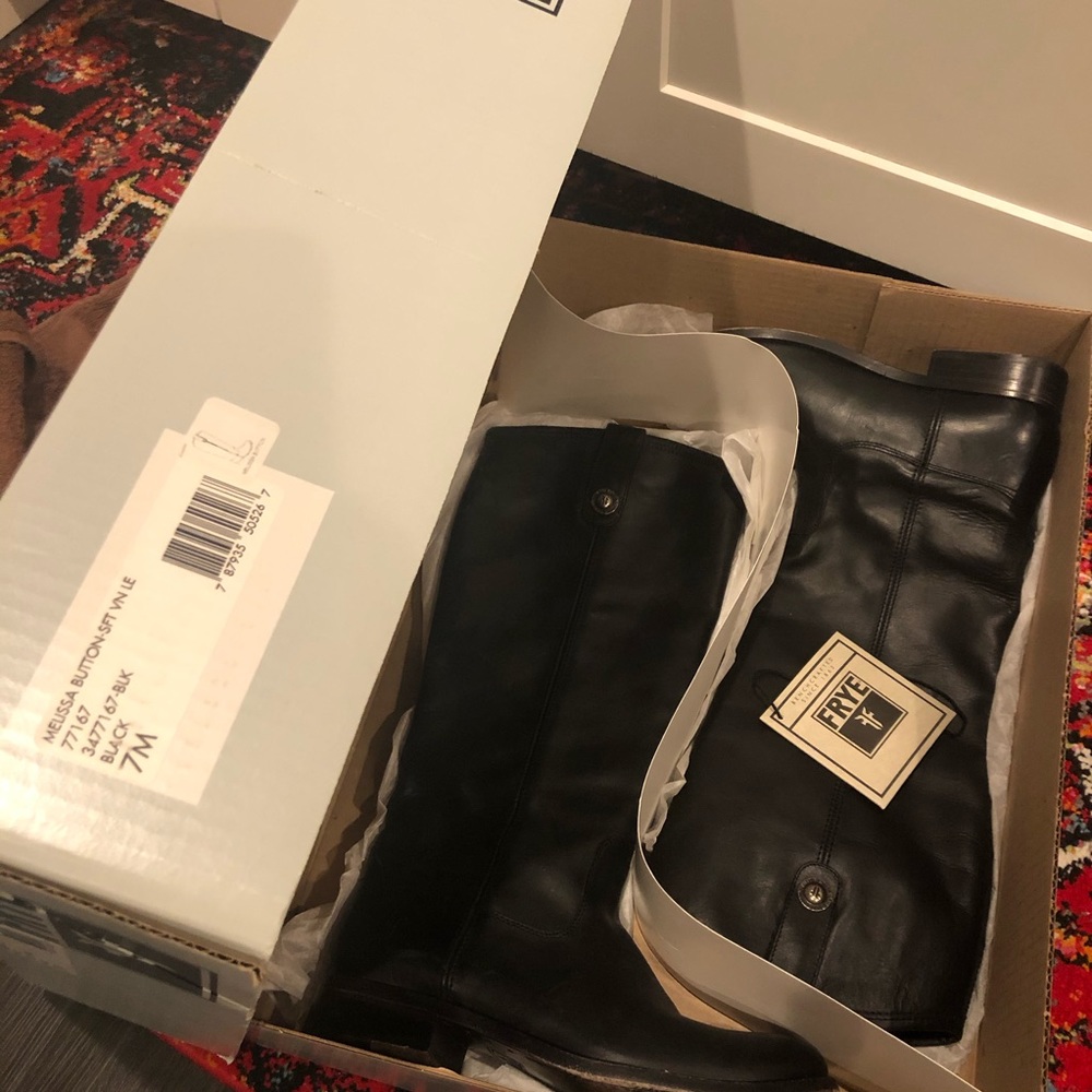 Frye Black Leather Winter Boots